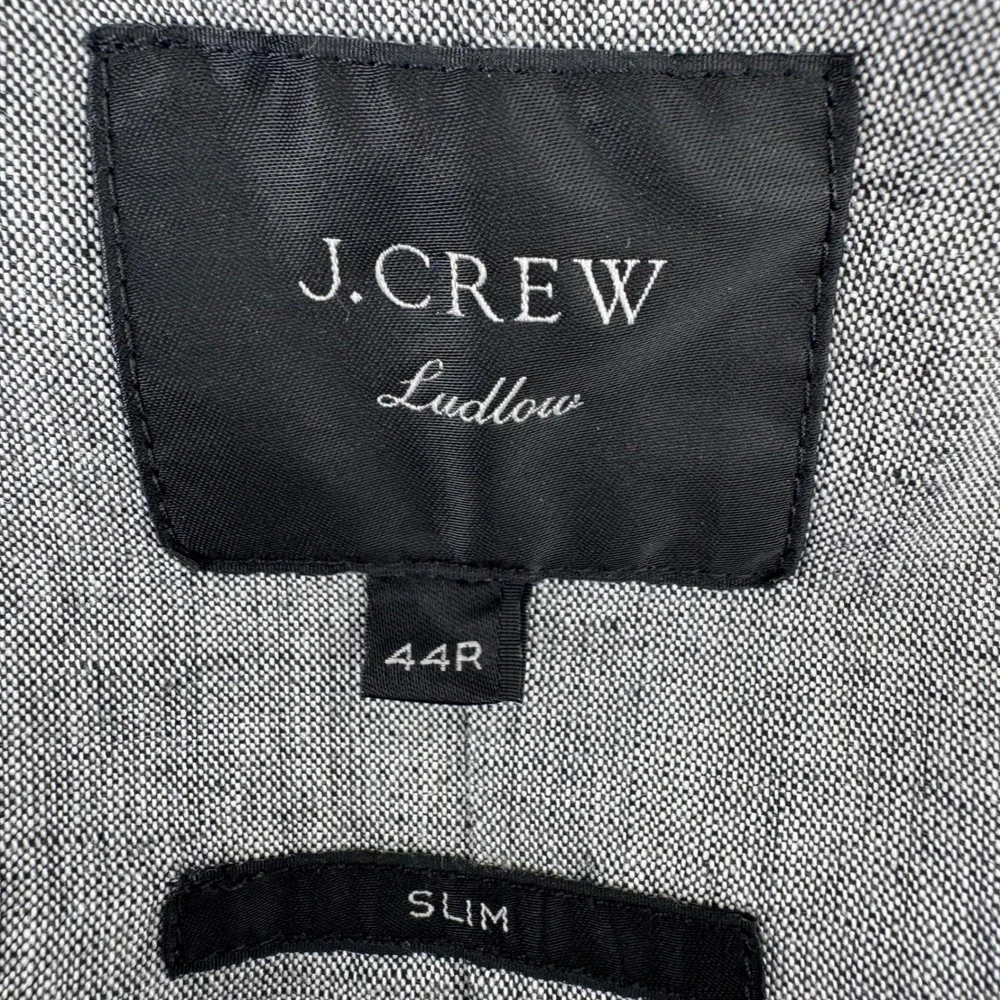 J.Crew Ludlow Slim Blazer 44R Grey Somelos Linen Blend Sport Coat Portugal